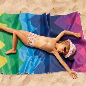 img 3 attached to 🏖️ Пляжное полотенце Sunolga из микрофибры: быстро сохнущее, свободное от песка, легкое, суперпоглощающее, особо большое для путешествий, плавания, кемпинга, пикника, йоги, спорта
