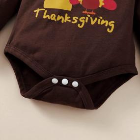 img 1 attached to Комплект одежды для девочки на День Благодарения: комбинезон Mikrdoo с длинными рукавами и штанами для новорожденных, малышей и младенцев