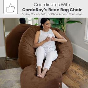img 1 attached to Espresso Chenille Bean Bag Chair By CordaRoy'S - Comfy And Stylish Furniture