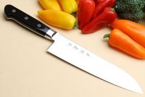 img 3 attached to Yoshihiro High Speed Steel Santoku Multipurpose Chefs Knife (Black Pakkawood Handle) (7'' (180Mm) & No Saya)