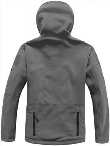 img 2 attached to CARWORNIC Мужская тактическая флисовая куртка в стиле милитари: тепло и стильно с несколькими карманами и пальто с капюшоном