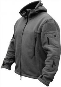 img 4 attached to CARWORNIC Мужская тактическая флисовая куртка в стиле милитари: тепло и стильно с несколькими карманами и пальто с капюшоном