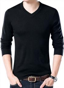 img 2 attached to Yeokou Men'S Casual Slim V Neck Winter Wool Cashmere Pullover Jumper Sweater