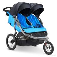 🏃 joovy zoom x2 double jogging stroller, double stroller with large air filled tires, glacier logo