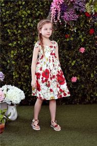 img 3 attached to Girls Summer Beach Dress Spaghetti Strap Floral Lace Sundress LittleSpring Holiday