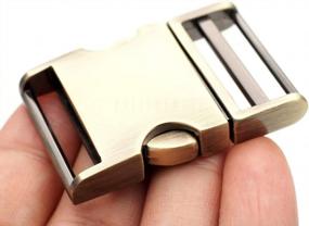 img 2 attached to Adjustable Metal Side Release Buckle For Belts, Backpacks, And Pet Collars - 1-1/2 Inch Brushed Brass Design