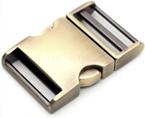 img 4 attached to Adjustable Metal Side Release Buckle For Belts, Backpacks, And Pet Collars - 1-1/2 Inch Brushed Brass Design