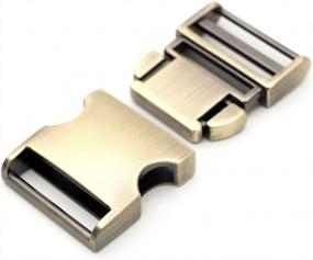 img 1 attached to Adjustable Metal Side Release Buckle For Belts, Backpacks, And Pet Collars - 1-1/2 Inch Brushed Brass Design