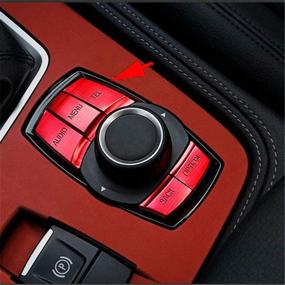 img 3 attached to 🔴 Red Aluminum Alloy Multimedia Button iDrive Controller Frame Decoration Sticker Cover for BMW 1/2/3/3GT/4/X1/X3 Series