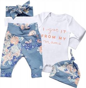 img 4 attached to 👶 Newborn Baby Girl Clothes: I'm New Here Infant Outfit – Adorable 4PC Set for Cute Toddler Baby Girl Outfits