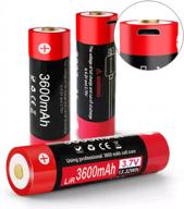 2-pack snsyiy 3.7v 3600mah usb rechargeable button top batteries for klarus flashlight (xt11x, xt11gt, xt30r.) logo