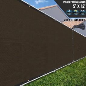 img 3 attached to TANG Sunshades Depot Brown 5X12' FT Privacy Fence Screen Temporary 150 GSM Heavy Duty Windscreen Fence Netting Fence Cover With Zipties 88% Privacy Blockage Excellent Airflow 3 Years Warranty
