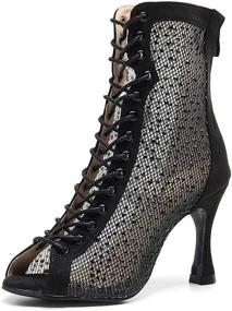 img 3 attached to HROYL Rhinestone Dance Ballroom QJW7179 Black 7 5 Women's Shoes via Athletic