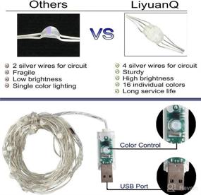 img 1 attached to 🎆 LiyuanQ LED String Lights: Color Changing Fairy Lights with Remote & Timer - 2 Sets, 16 Colors, 50 LEDs - Perfect for Bedroom, Party, and Christmas Decor