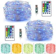 🎆 liyuanq led string lights: color changing fairy lights with remote & timer - 2 sets, 16 colors, 50 leds - perfect for bedroom, party, and christmas decor logo