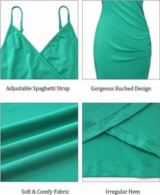 img 1 attached to OUGES Женщины Глубокий V-образным вырезом с длинным рукавом Bodycon Wrap Party Dress Сексуальные мини-платья