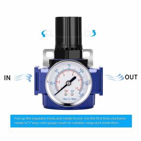 img 2 attached to Zinc Alloy Compressed Air Regulator With 1/2" NPT Connection, 150 Psi Copper Core Gauge And Metal Bracket - Ideal For Air Compressors And Pneumatic Tools By NANPU