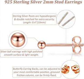 img 2 attached to Stylish KOORASY Silver And Rose Gold Ball Earring Set For Tragus And Cartilage - 3 Pairs Of Tiny 2Mm Studs For Women And Men