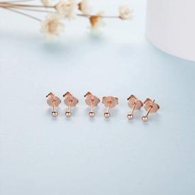 img 1 attached to Stylish KOORASY Silver And Rose Gold Ball Earring Set For Tragus And Cartilage - 3 Pairs Of Tiny 2Mm Studs For Women And Men
