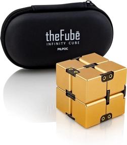 img 4 attached to PILPOC Fube Infinity Cube: Premium Aluminum Desk Toy With Exclusive Case For Stress Relief, Ideal For ADD, ADHD, And OCD - Gold