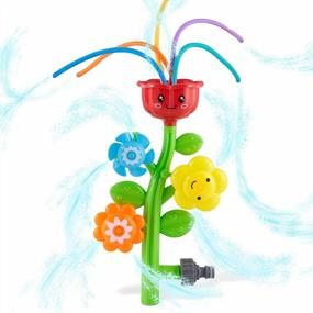 img 4 attached to Chuchik Cute Lawn Spinning Flower Water Sprinkler For Kids - Wiggle Tube Fun - Attaches To Garden Hose - Splashing Summer Days - Perfect For Age 3+ Toddlers And Children - Outdoor Playtime.