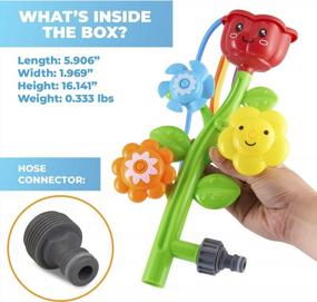 img 3 attached to Chuchik Cute Lawn Spinning Flower Water Sprinkler For Kids - Wiggle Tube Fun - Attaches To Garden Hose - Splashing Summer Days - Perfect For Age 3+ Toddlers And Children - Outdoor Playtime.