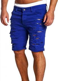 img 1 attached to Enrica Men'S Casual Ripped Destroyed Slim Fit Jeans Shorts