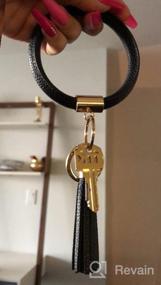img 6 attached to Stylish Leather Tassel Bracelet Keychain With Ring - Portable Wristlet Key Holder For Women - Ideal Gift For Her