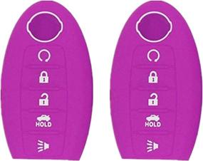 img 3 attached to 💜 Enhance and Protect Your Nissan Key Fob with KAWIHEN Silicone Cover - 2 Pcs, Purple