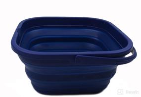 img 1 attached to 🪣 SAMMART 5.5L (1.4 Gallon) Collapsible Square Handy Bucket / Foldable Square Water Pail / Portable Tub with Handle - Royal Blue