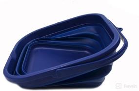 img 2 attached to 🪣 SAMMART 5.5L (1.4 Gallon) Collapsible Square Handy Bucket / Foldable Square Water Pail / Portable Tub with Handle - Royal Blue