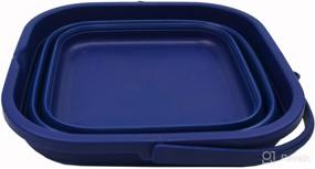 img 3 attached to 🪣 SAMMART 5.5L (1.4 Gallon) Collapsible Square Handy Bucket / Foldable Square Water Pail / Portable Tub with Handle - Royal Blue