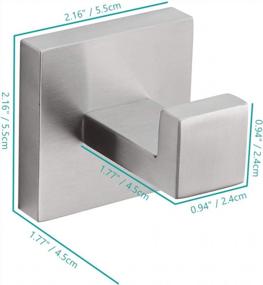 img 3 attached to Upgrade Your Bathroom With VELIMAX Premium Stainless Steel Towel Hooks - Heavy Duty & Wall Mounted - 2 Pack