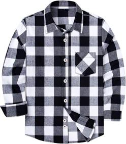 img 4 attached to 👕 Siliteelon Flannel Buffalo Boys' Clothing - Tops, Tees & Shirts with Sleeve Buttons