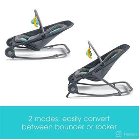 img 3 attached to 🏻 Convenient and Portable Gray and Teal Summer 2-in-1 Bouncer & Rocker Duo for Babies - Includes Soft Toys, Soothing Vibrations