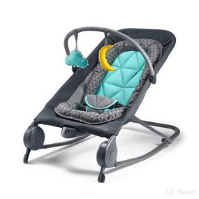 img 4 attached to 🏻 Convenient and Portable Gray and Teal Summer 2-in-1 Bouncer & Rocker Duo for Babies - Includes Soft Toys, Soothing Vibrations