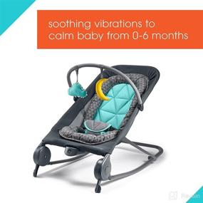 img 2 attached to 🏻 Convenient and Portable Gray and Teal Summer 2-in-1 Bouncer & Rocker Duo for Babies - Includes Soft Toys, Soothing Vibrations