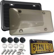 protect your car's license plates with aootf clear smoked novelty cover and black silicone frame combo логотип