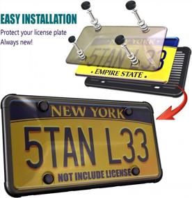 img 2 attached to Protect Your Car'S License Plates With Aootf Clear Smoked Novelty Cover And Black Silicone Frame Combo
