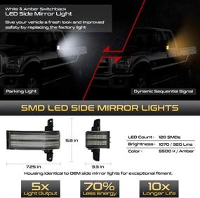 img 3 attached to 🚦 Upgraded Sequential Turn Signal LED Side Marker Lights for 2014-2018 Chevy Silverado GMC Sierra 1500 2500HD 3500HD Pickup Truck Towing Mirror - VIPMOTOZ Replacement Pair