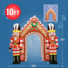 img 2 attached to WBHome 10 Ft Christmas Inflatable Gingerbread Candy House With Nutcrackers Outdoor Decorations, Giant Xmas Blow Up Yard Decor With Built-In LED Light For Lawn Home Party Indoor Outdoor