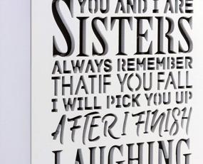 img 3 attached to Sisters Laughing Quotes Box Sign – Always My Sister Forever My Friend – Perfect Wall & Tabletop Decor Gift