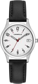 img 4 attached to Caravelle Womens Quartz Stainless Leather Women's Watches for Wrist Watches