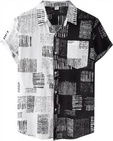 img 3 attached to Linen Shirts For Men,Men'S Casual Cotton Linen Shirts Vintage Short Sleeve Button Down Hawaiian Shirt Pocket Beach Tops