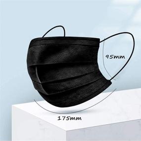 img 1 attached to 🖤 Black Disposable Face Masks - Filter Efficiency and Stylish Protection