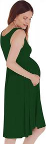 img 1 attached to Cute & Comfy Maternity Midi Dress For Women - Sleeveless Tank Knee Length A-Line Flare