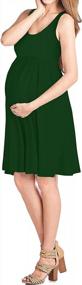 img 3 attached to Cute & Comfy Maternity Midi Dress For Women - Sleeveless Tank Knee Length A-Line Flare