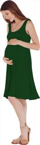 img 2 attached to Cute & Comfy Maternity Midi Dress For Women - Sleeveless Tank Knee Length A-Line Flare