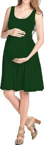 img 4 attached to Cute & Comfy Maternity Midi Dress For Women - Sleeveless Tank Knee Length A-Line Flare