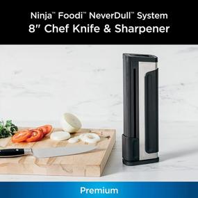 img 3 attached to Ninja K32502 Foodi NeverDull German Stainless Steel Chef Knife & Sharpener Set, Premium Black